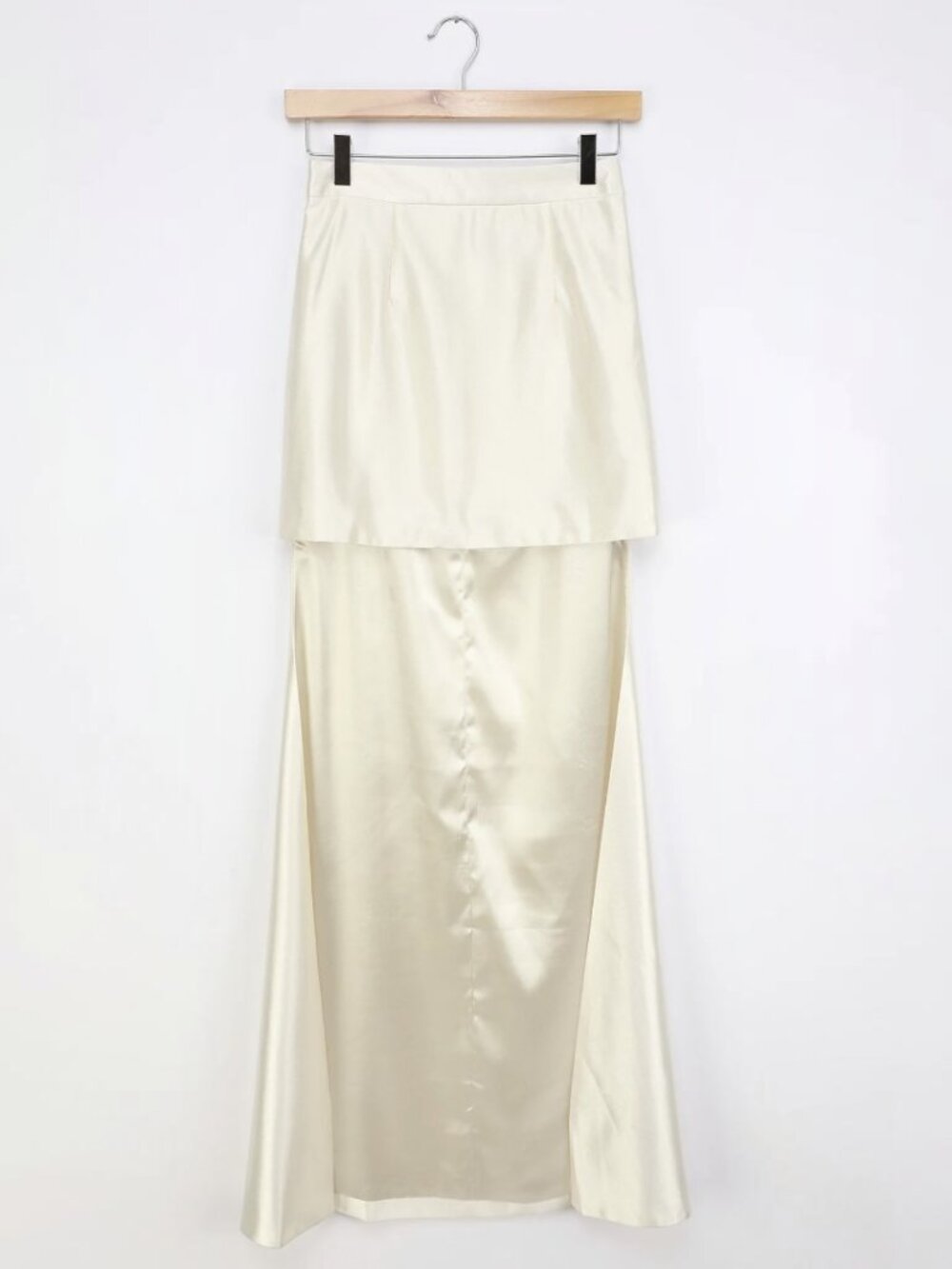 NWT Lulus Caught My Eye Cream Satin Two-Piece High-Low Dress (size S) - Picture 9 of 12